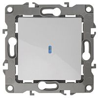 Выключатель с подсветкой без рамки Эра S12 1-кл 10А белый картинка